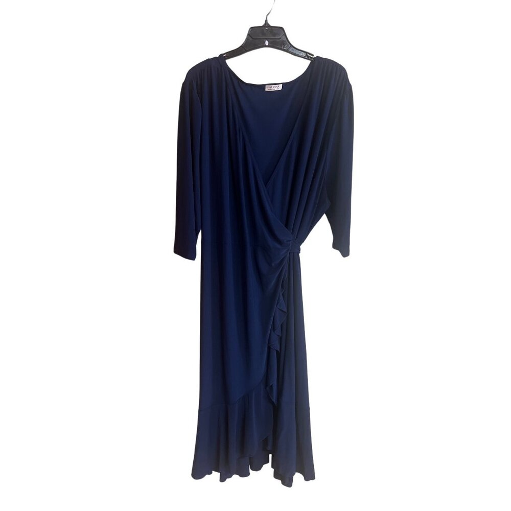 Kiyonna 3/4 Sleeve Navy Blue Wrap Dress 4X
